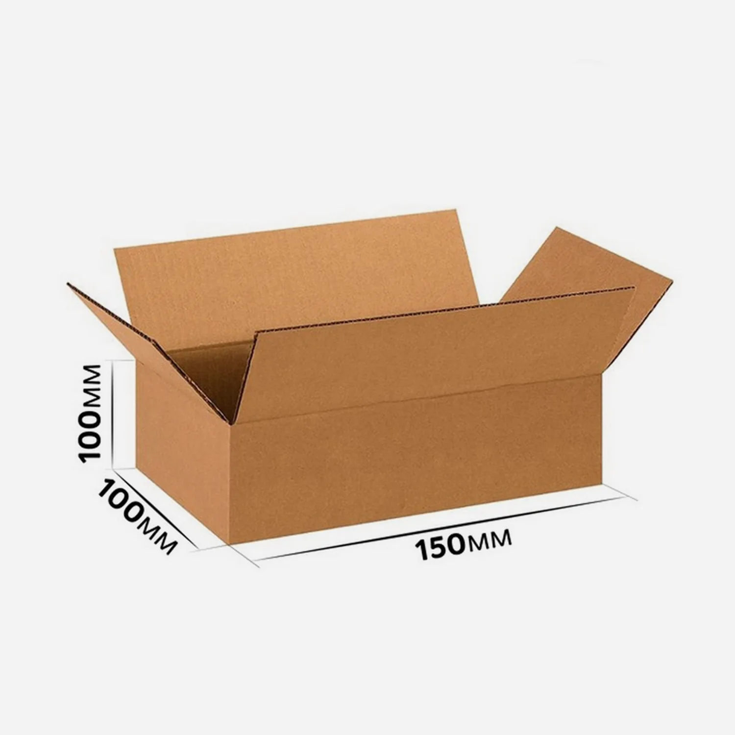 Коробка картонная 150x100x100 мм гофрокартон Т23, Бурый