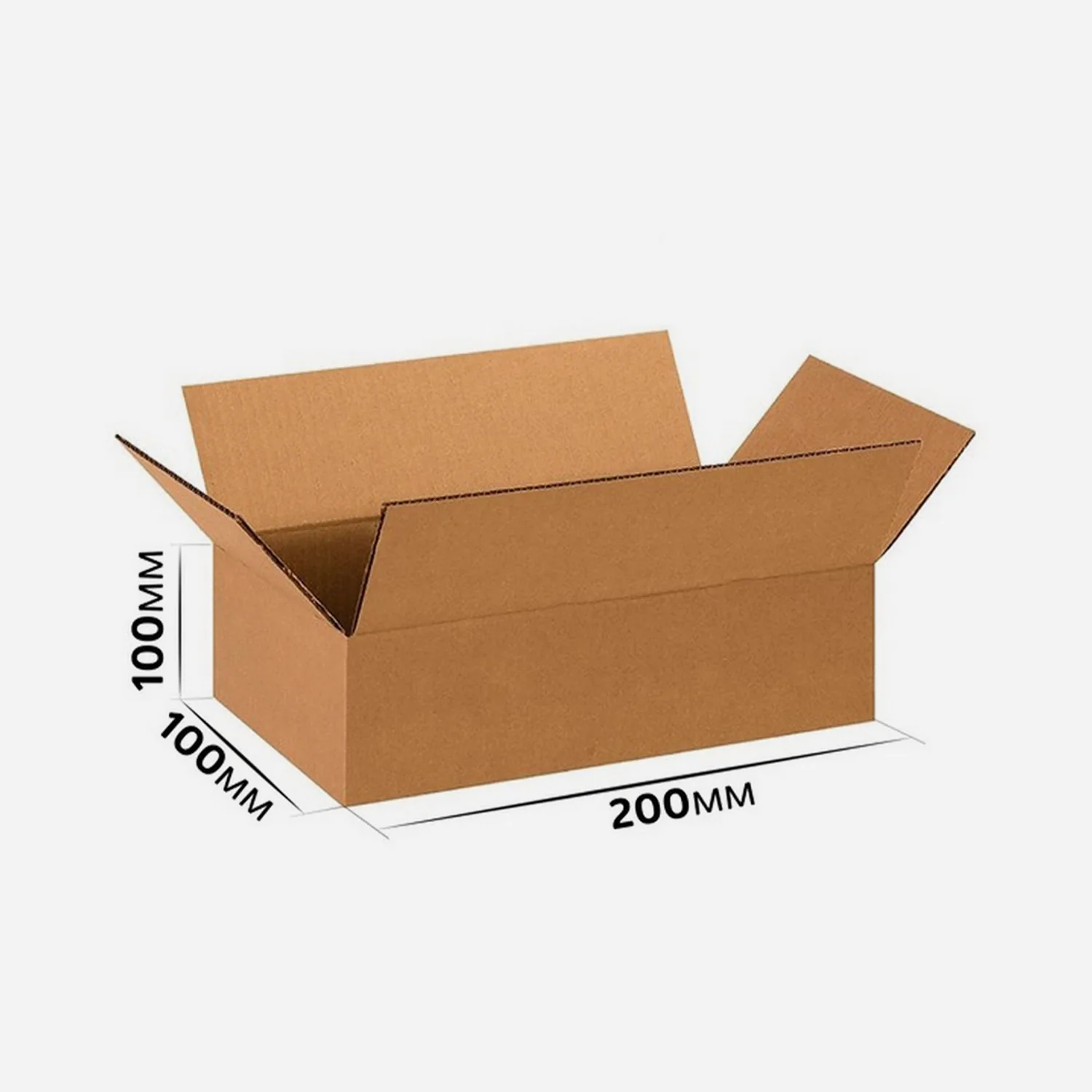 Коробка картонная 200x100x100 мм гофрокартон Т23, Бурый