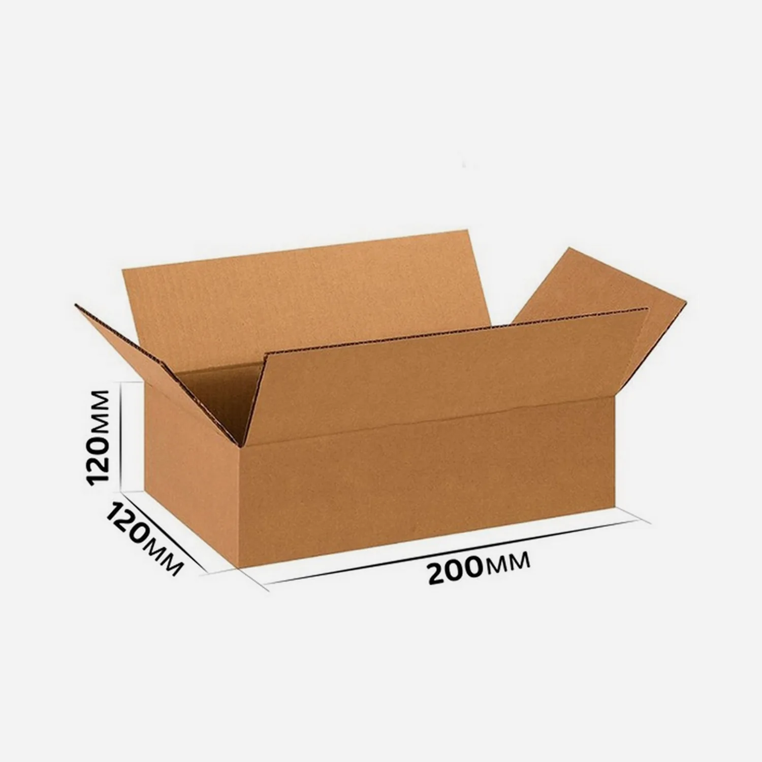 Коробка картонная 200x120x120 мм гофрокартон Т23, Бурый