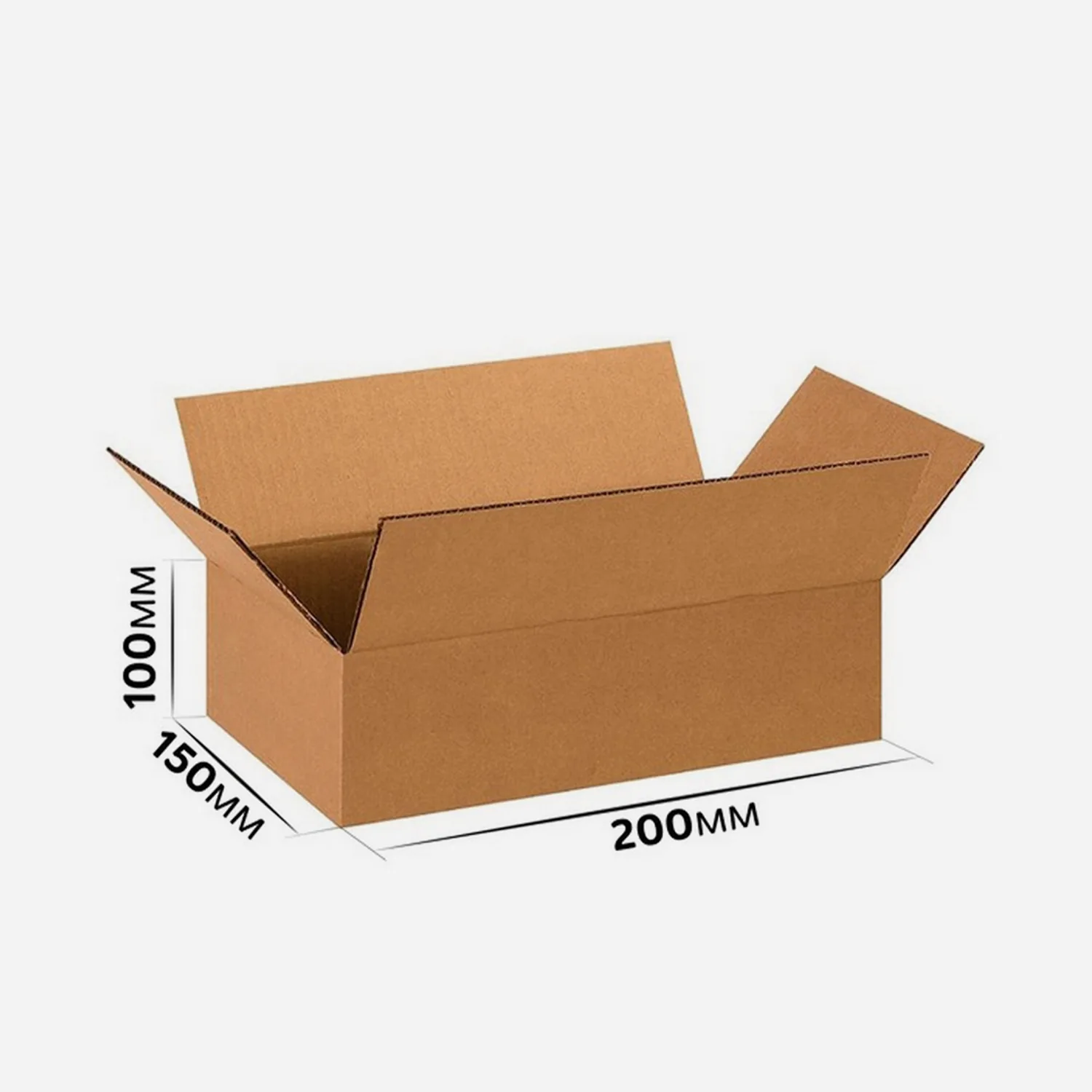 Коробка картонная 200x150x100 мм гофрокартон Т23, Бурый