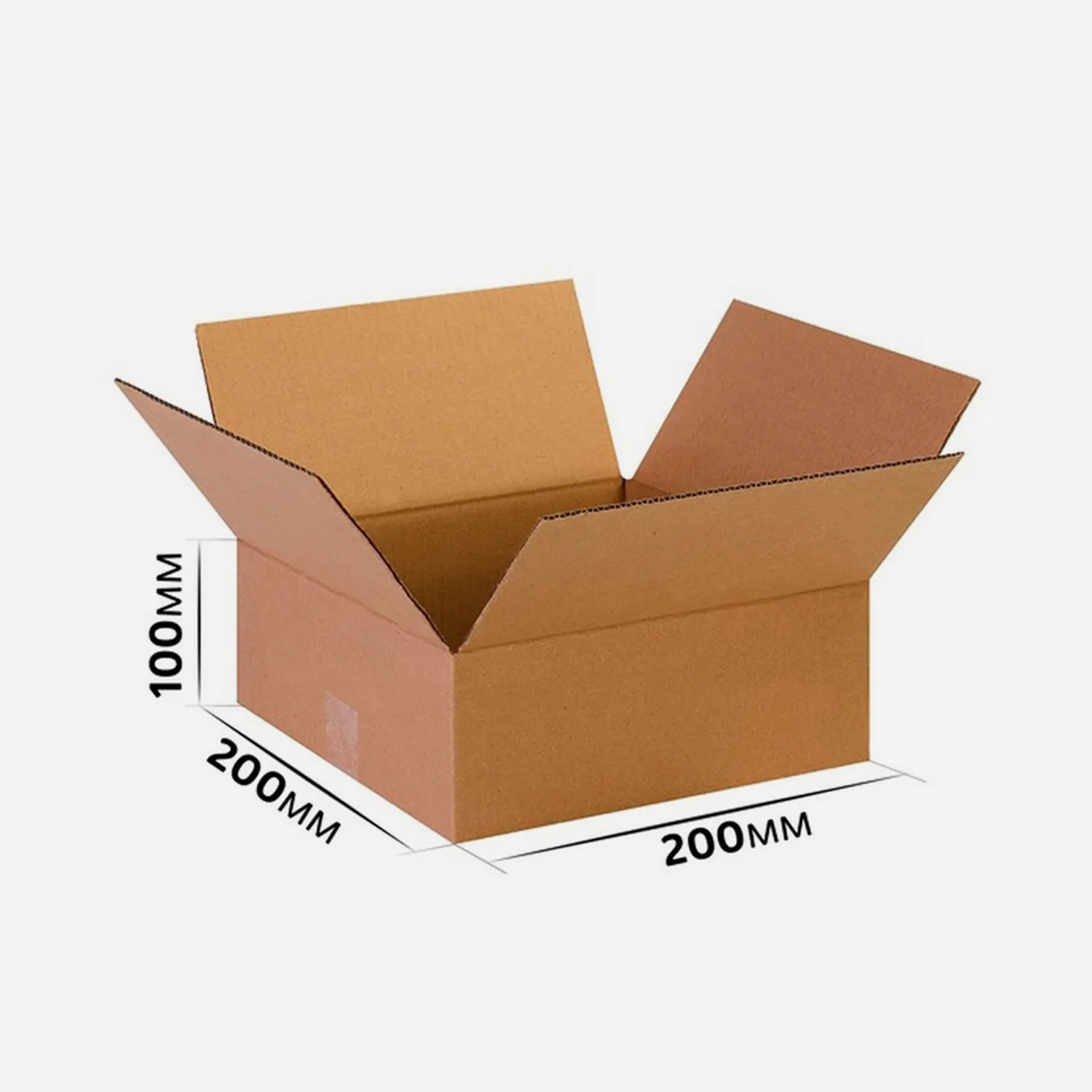 Коробка картонная 200x200x100 мм гофрокартон Т22, Бурый