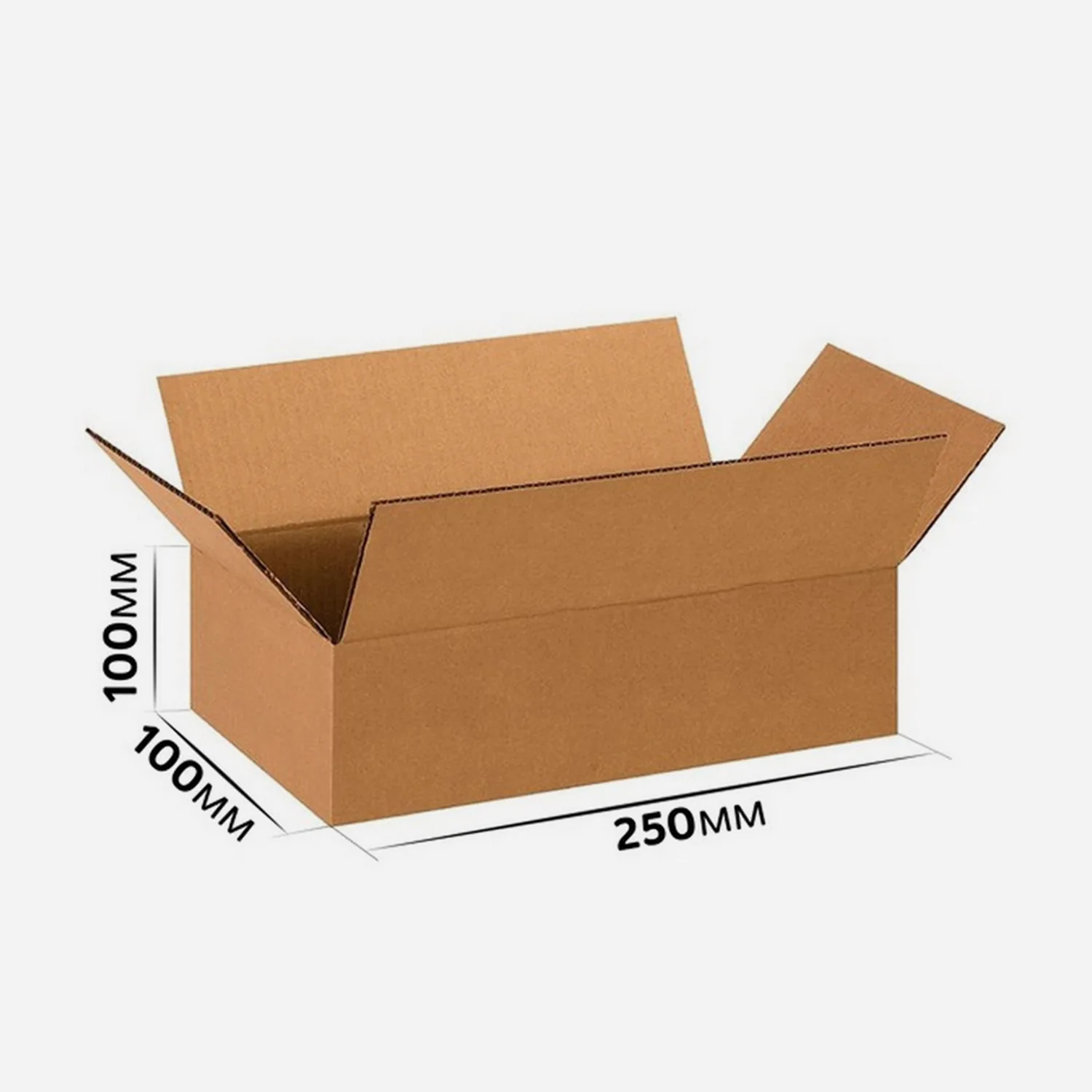 Коробка картонная 250x100x100 мм гофрокартон Т23, Бурый