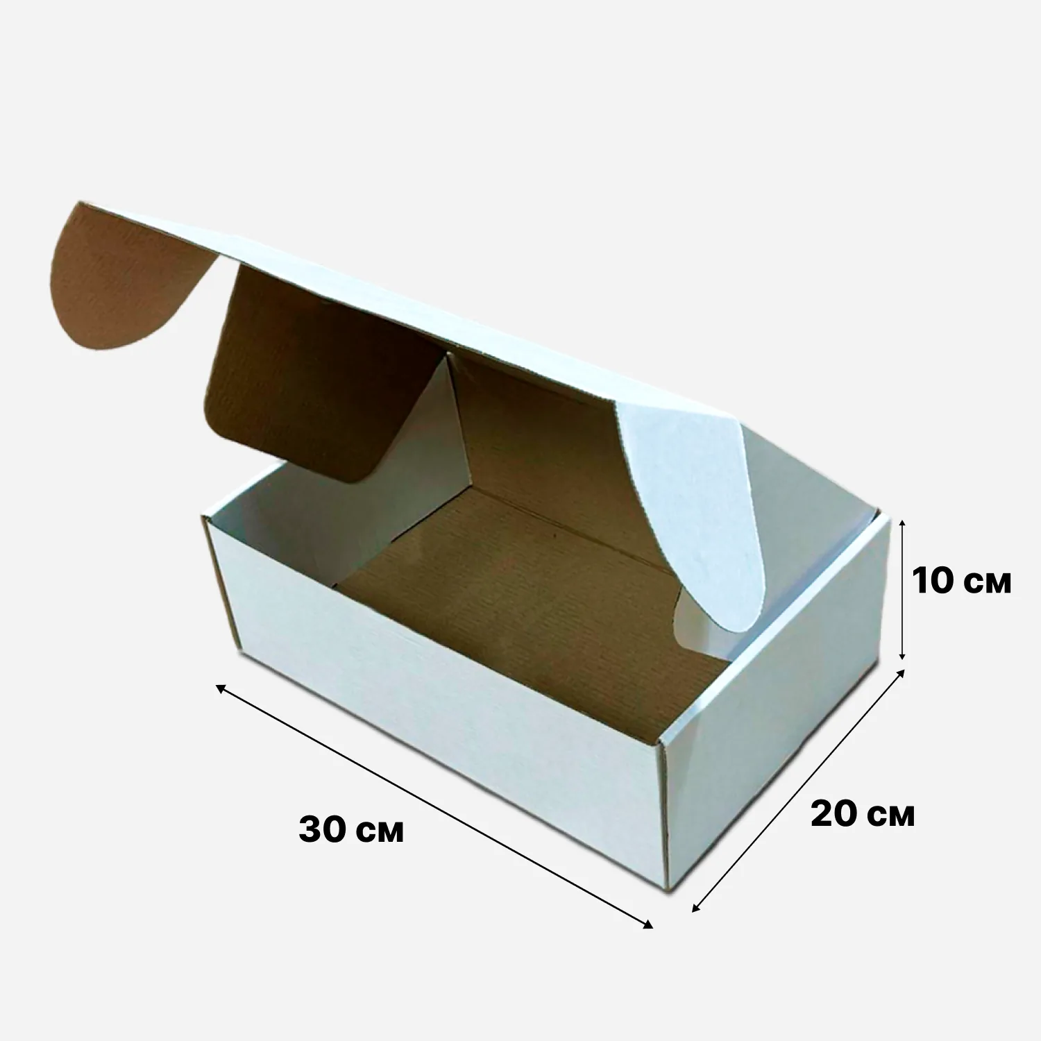Самосборный короб 300x200x100 мм ,Т12, белые 