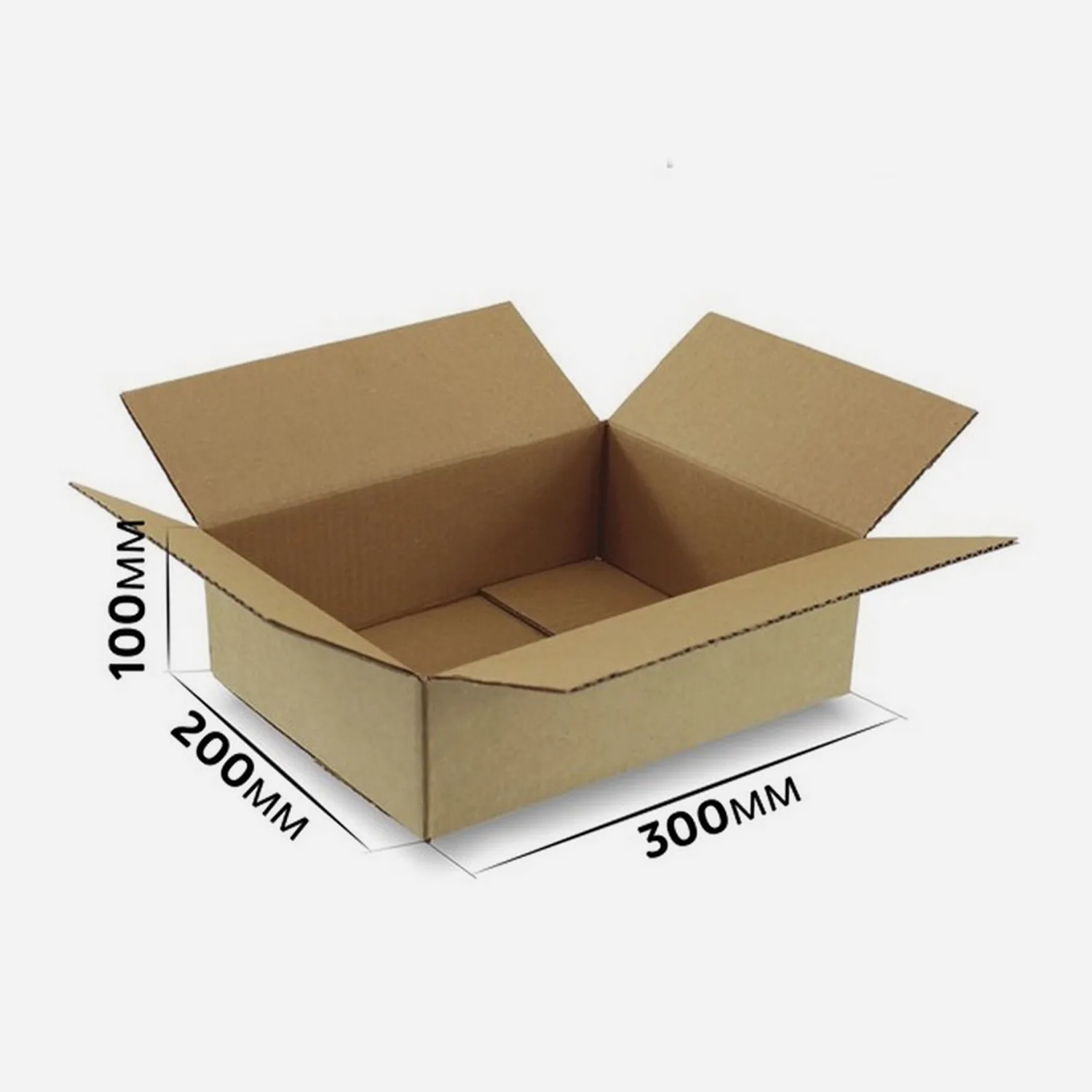 Коробка картонная 300x200x100 мм гофрокартон Т23, Бурый