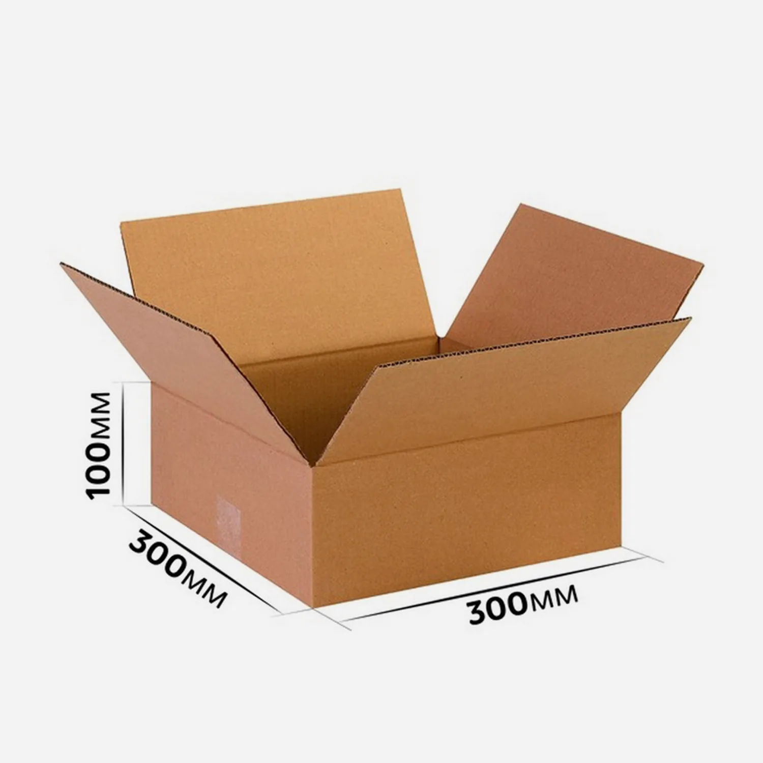 Коробка картонная 300x300x100 мм гофрокартон Т22, Бурый
