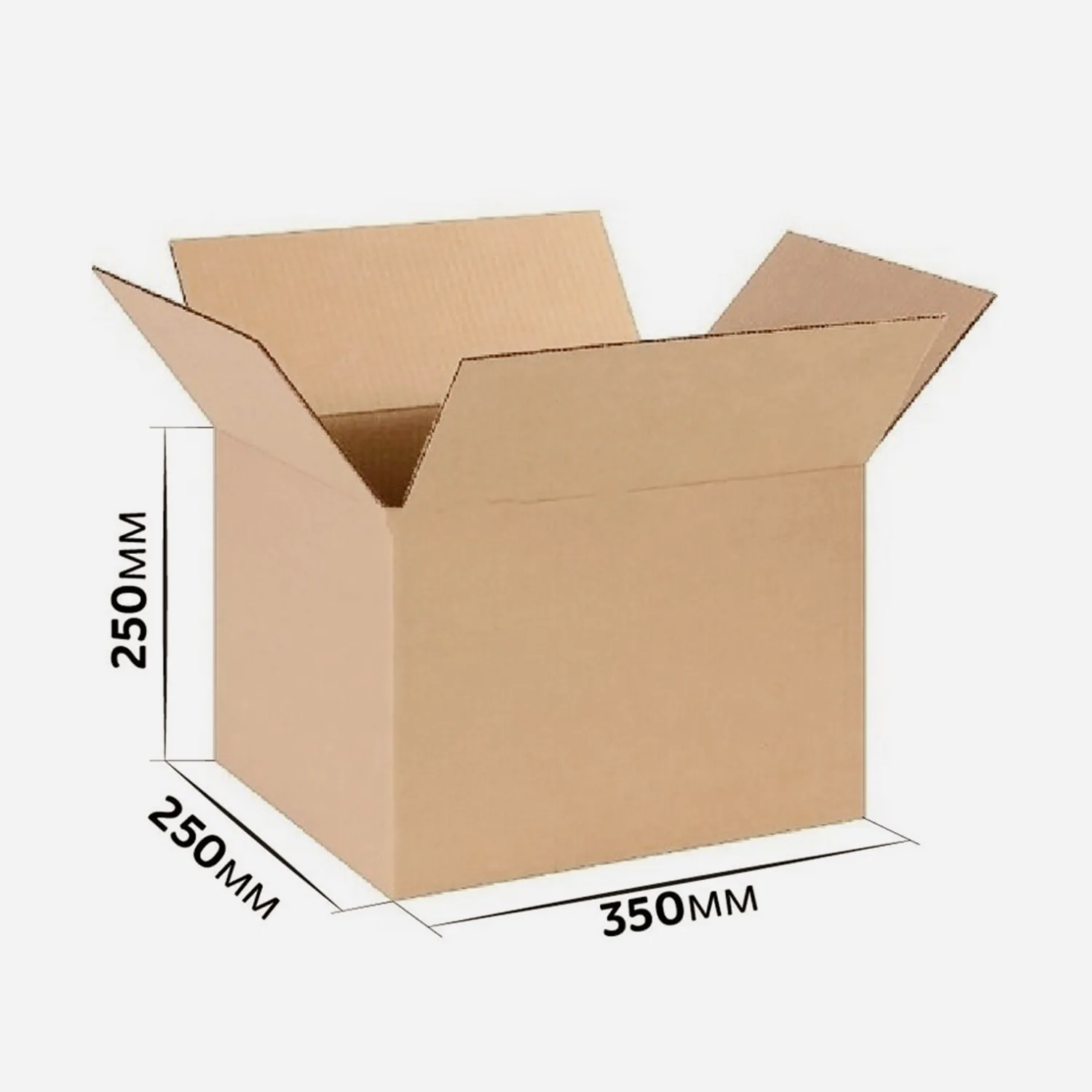 Коробка картонная 350x350x350 мм гофрокартон Т23, Бурый