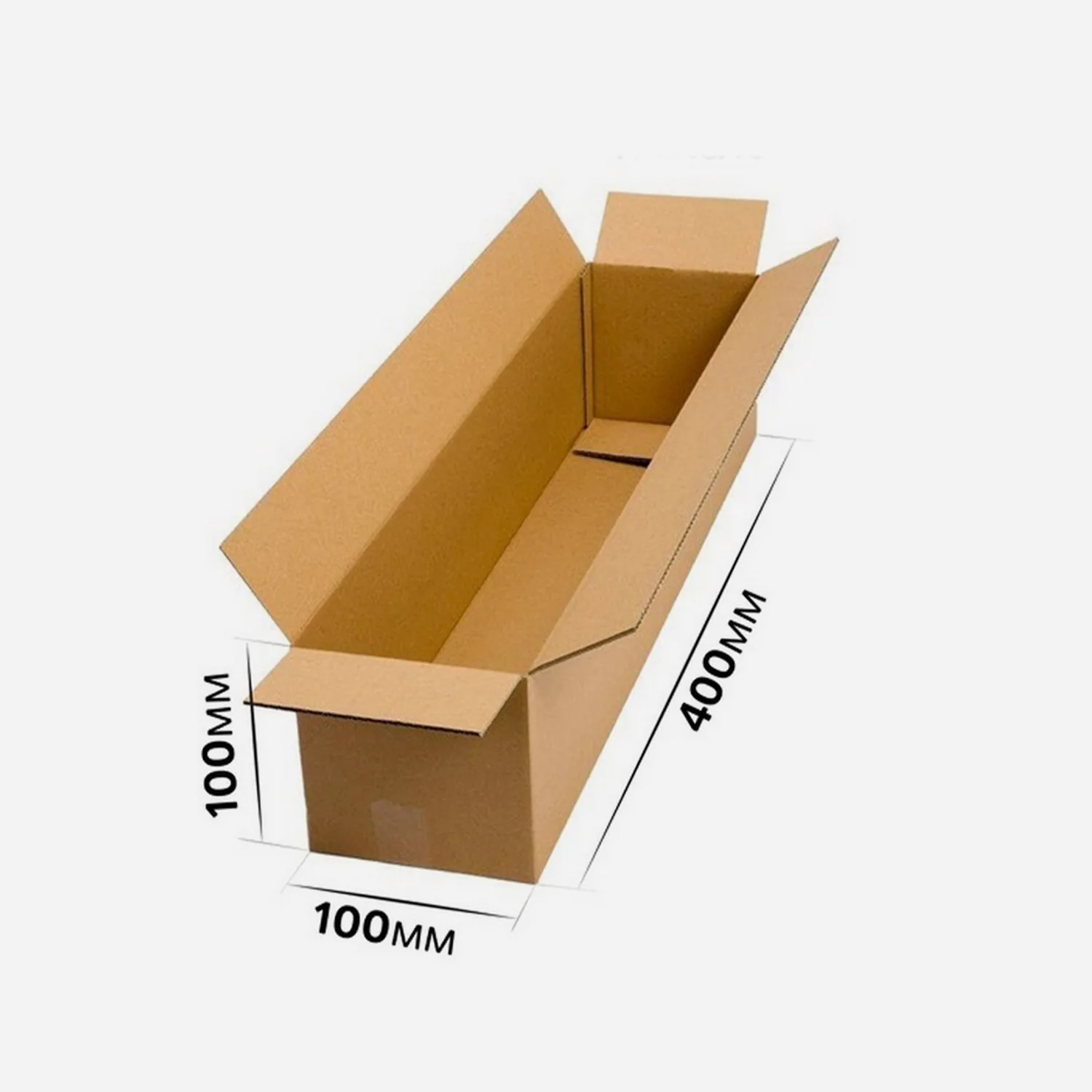 Коробка картонная 400x100x100 мм гофрокартон Т23, Бурый