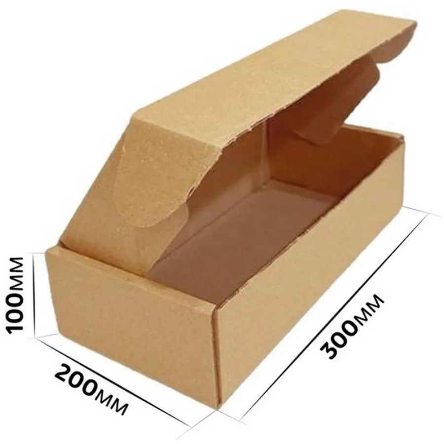 Самосборная картонная коробка 300x200x100 мм, короб из микрогофрокартона Т11